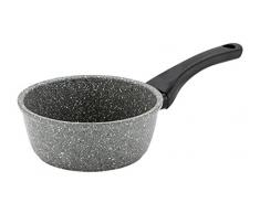 Barazzoni monolitica Cocotte, 1 poignée, Aluminium, Pierre monolitica avec marmotech Induction avec revêtement spécial en Aluminium/Acier 16 cm Diamètre, fabriqué en Italie, en Aluminium Gris