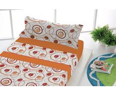 SABANALIA-Set lit Flanelle Dance (Existe en Plusieurs Tailles-) pour lit de 150 cm Orange