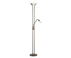 TRIO, Lampadaire, Santo II incl. 4 x LED,SMD,4,5 Watt,3000K,400 Lm. incl. 1 x LED,SMD,4,5 Watt,3000K,400 Lm. Verre, Albâtre, Corps: metal, Rouille antique L:25,5cm, H:180,0cm, P:40,0cm IP20,Interrupteur,OSRAM Inside,Variateur intégré