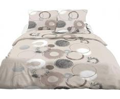 Housse de Couette 220x240 + 2 taies Pur Coton 57 Fils Christiana Taupe