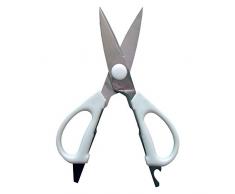 MSV 110134 Ciseaux Multifonctions de Acier INOX/ABS en Argent/Blanc, Autre, 27x13x2 cm