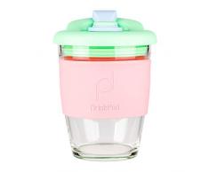 DrinkPod RGC-340/GN Tasse à café réutilisable en Verre sans BPA â Green Dream, Vert, 340 ML / 12 oz