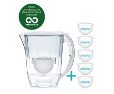 Aqua Optima Oria Carafe filtrante avec 1 x 30 Jour Evolve Filter â Lot de 1 Mois, Plastique, Blanc, 10 Month