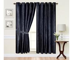 CUSHIONMANIA à Åillets prêts à être entièrement doublé en Velours pour Rideaux - Noir, 66 Wide X54 Drop