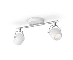Philips myLiving 2 spots Rivano LED blancs en mÃ©tal, 4,3 W et 430 lumens par spot Ã©quivalent Ã 37 W en incandescence, lumiÃ¨re blanche chaude