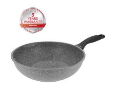 Oursson PoÃªle Korea Wok en Pierre GranitÃ©, 5 Ans Garantie, Anti-adhÃ©sive, 28 cm | Tous Feux : gaz, Ã©lectrique, Induction, cÃ©ramique, KWW2821MS