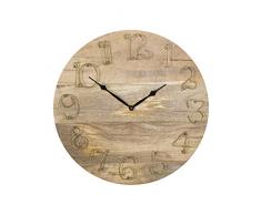 Belssia Horloge Murale, Bois, Marron, DorÃ© et Noir, 50Â x 50Â x 4Â cm