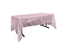 LA Linen Nappe rectangulaire en Organza avec Miroir Transparent, Polyester, Rose Clair, 152.4 x 305 x 0.022 cm