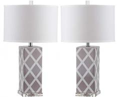 Safavieh Keira Lampe de Table (Lot de 2), Céramique, 7 Gris 38 x 38 x 68,58 cm