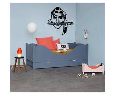 TATOUTEX Stickers Pirate et Poignard - Bleu Foncé, L 95cm x H 95cm