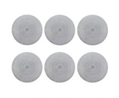 Zeller Lot de 6 Sets de Table Ronds en PVC Argenté