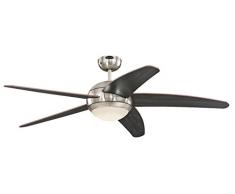 Westinghouse 7206840 Ventilateur de Plafond, Métal, 55 W, Chrome Satiné, 132 x 132 x 36 cm