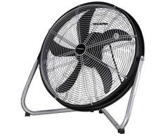 Westinghouse Lighting 7271640 Ventilateur sur pied Westinghouse Yucon II en métal noir mat/argenté avec 5 vantaux en ABS, diamètre de 50 cm, boîtier de 53,5 cm et hauteur maximale de 60,5 cm, 120 W