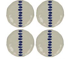Creative Tops C000015Â Mikasa AÃ§ores spot (lot de 4) Assiettes Ã dessert, Blanc/bleu