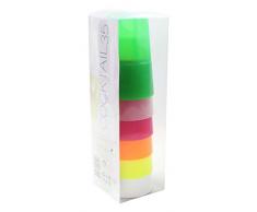 Mojito Design - Lot de 6 Verres à Cocktail en Plastique, Multicolore, 7,8 x 7,8 x 11,5 cm, 35 cl