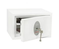 PHOENIX Coffre Fort de sécurité gamme FORTRESS série SS1181K. Serrure à clé. 8L. Fixation au sol. Blanc