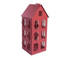 Home&Decorations Lanterne Décorative en Métal - Lanterne de Maison pour Intérieur ou Extérieur - Résistant - Rouge 20,7 x 19,5 x 47,5 cm