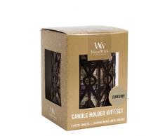 WoodWick coffret cadeau Petite Candles parfumées Au coin du feu et photophore Geometric