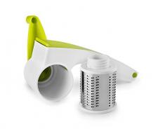 IBILI 739850 Râpe à Fromage Tournante, Plastique + INOX, Blanc/Vert, 20 x 9 x 8 cm