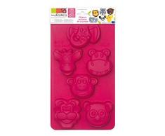 ScrapCooking 3156 Moule - Animaux de la Jungle, Silicone, Rose, 33 x 17,5 x 2,5 cm
