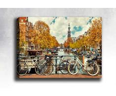 Bonamaison Peinture sur toile, multicolore, 70 x 100 cm - Conçu et fabriqué en Turquie