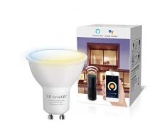 LE LampUX Ampoule LED WiFi Connectée GU10, Fonctionne avec Alexa Google Home, 4.5W(= 50W Ampoule Halogène), Lumière Blanche 2700-6500K Réglable et Dimmable, Contrôle Par APP, Pas Hub Requis