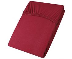 aqua-textil Viana Drap-Housse surmatelas revêtement lit sommier tapissier Coton 90x200-100x200 cm Bordeaux