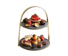 ArtesÃ PrÃ©sentoir rond Ã 2 Ã©tages avec plateaux en ardoise 31,5 x 22,5 x 30 cm