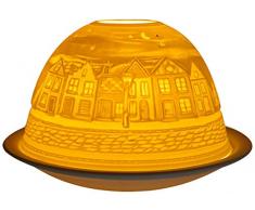 Him DL0034 Rue la Nuit (Street by Night) -photophore en Porcelaine, Blanc CassÃ©, 12x12x8 cm