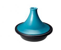 Le Creuset, Tajine en Fonte Ãmaillée, Ronde, à 27 cm, Compatible avec Toutes Sources de Chaleur (Induction et Four inclus), 4.02 kg, Bleu Caraïbes