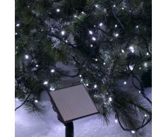 E=M6 5SOL114BC Guirlande Solaire 200 LED, Plastique, Blanc