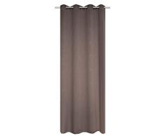 Home Fashion Rideau occultant Rideau Paillettes Impression, Polyester, Taupe, 245Â x 140Â cm