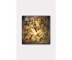Bonamaison Horloge Murale en MDF, Multicolore, 30 x 30 cm
