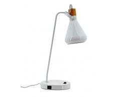 Luminaire Junis, lampe de bureau métal, blanc, 18 W, L L 45 x H 59 cm