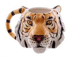 Puckator Mug en cÃ©ramique MUG227 Design TÃªte de Tigre, Orange/Noir/Blanc
