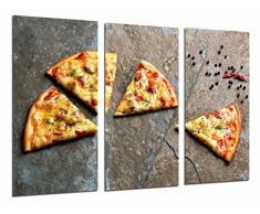 Tableau Moderne Photographique, Impression sur bois, Restaurant italien Pizzeria, Pizza, 97 x 62 cm, ref. 26902