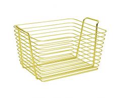 iDesign 93328EU Panier de Rangement en Acier grillagÃ©, Classico, pour Salle, Serviettes de Bain et Produits de beautÃ© et santÃ©-Grand, Laiton perlÃ©, Steel, Or, 59 x 29,21 x 37,47 cm
