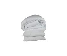 Espritzen - Couette tempérée 260x240 cm + 2 oreillers 60x60 cm - Traiement anti-acariens - Blanc