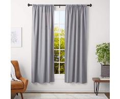 AmazonBasics Tringle Ã rideaux avec embouts ronds - 91 Ã 183 cm, diamÃ¨tre 3Â cm, Noir