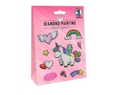 URSUS 43500001 Diamond Painting Unicorn Lot de 2 autocollants avec strass brillants 15 x 10 cm