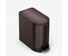 simplehuman, poubelle papillon à pédale, dark bronze stainless steel, 10 litres