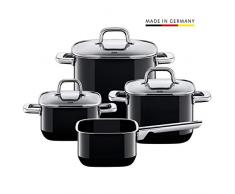 Silit 2109295112 Set de 4 Batteries de Cuisine, Ãmail, Noir, 24 cm