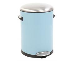 EKO Belle Deluxe Poubelle à Pédale Métal Bleu 23,5 x 20,1 x 26 cm 3 litres