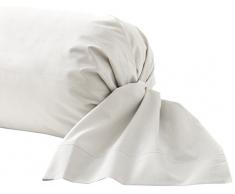 Essix - Taie de traversin Royal Line Percale de Coton Gris perle 43 x 190 cm