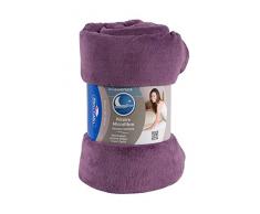 Bleu Câlin Couverture Polaire Microfibre Violine Pourpre 220x240 cm COM5I