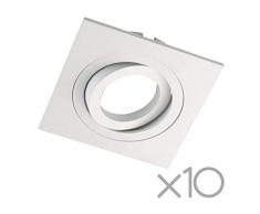 Wonderlamp Clasic W-E0 Lot de 10 spots encastrables carrÃ©s Blanc