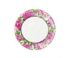 Caspari 13690SP Lot de 8 Assiettes Dessert, Papier, Rose, 21 x 21 x 0,02 cm