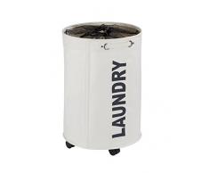 Wenko 62095100 Rondo Panier Ã Linge Polyester Beige 42,0 x 42,0 x 11,1 cm