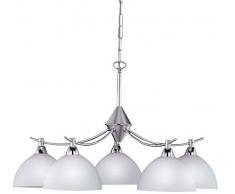 Honsel 19425 Lampe suspension Nickel mat/chromÃ© / Verre dalbÃ¢tre