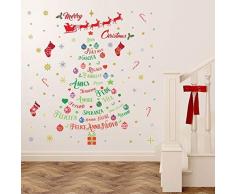 Wallflexi Italien Citations Décorations de Noël Stickers muraux Décorations de Bureau à Domicile, Multicolore